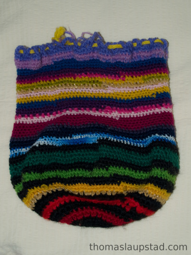 Hand crocheted storing bag