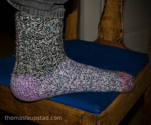 Finished knitted ragg socks