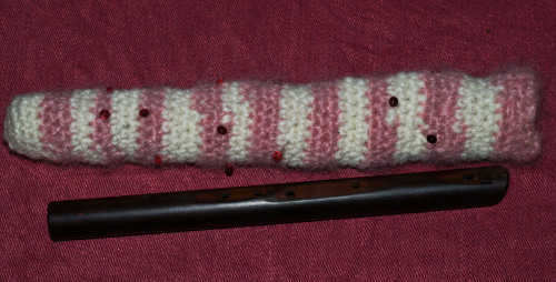 Hand crocheted flute bag